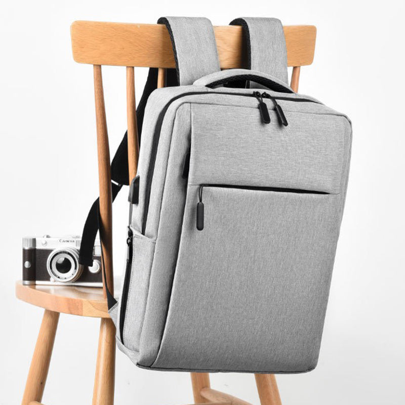 17 inch Laptop Backpack Oxford Cloth Notbook Rucksack Bag with USB Charging Port - Grey 17 inch Laptop Backpack Oxford Cloth Notbook Rucksack Bag with USB Charging Port - Grey